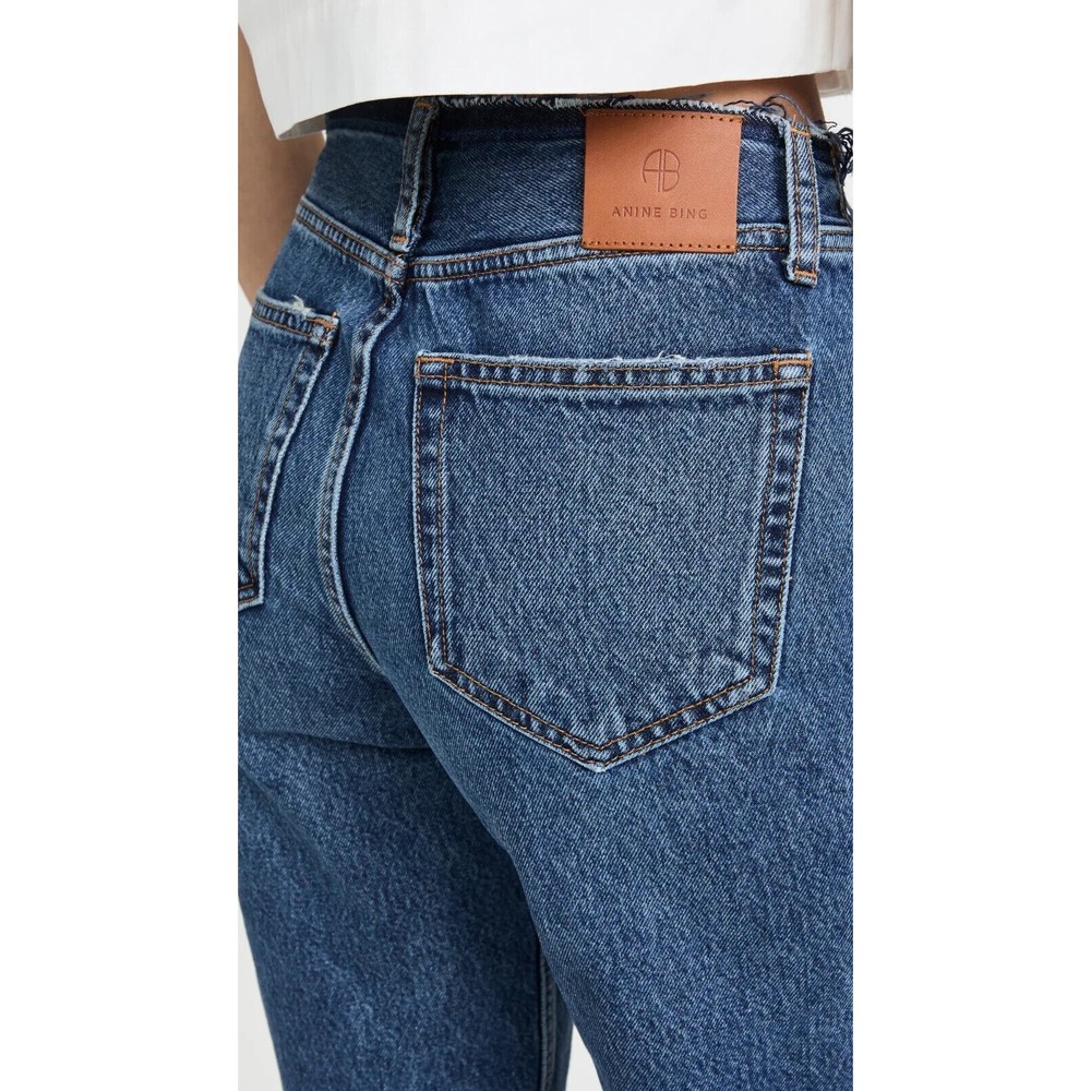 Anine Bing Gavin 1999 Denim Jean Shorts 29 Blue Cutoff 90s Long Bermuda Wide Leg - Picture 5 of 10